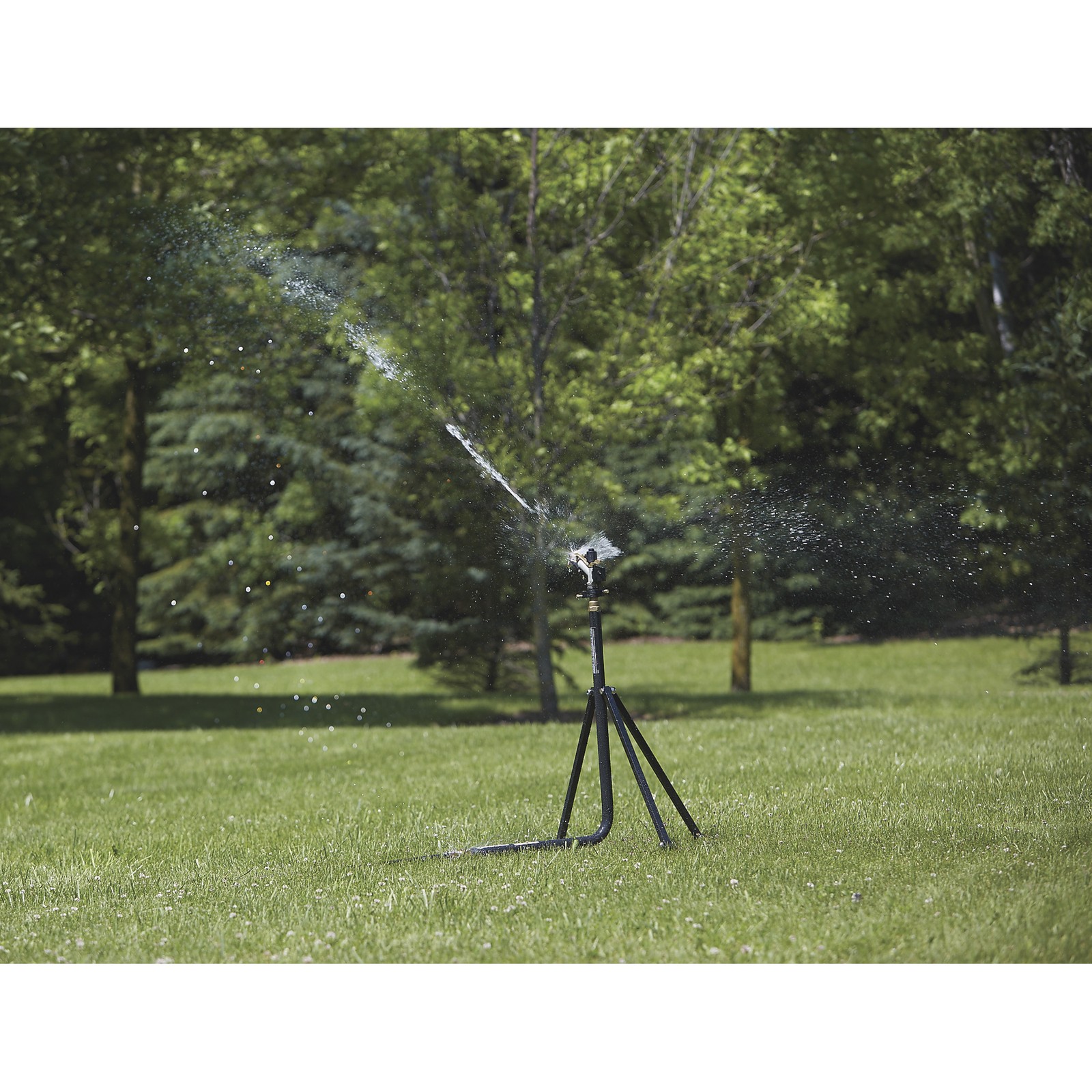 Strongway Tripod Sprinkler with Round Base, 1in. Head with 3 Nozzles, 120ft.