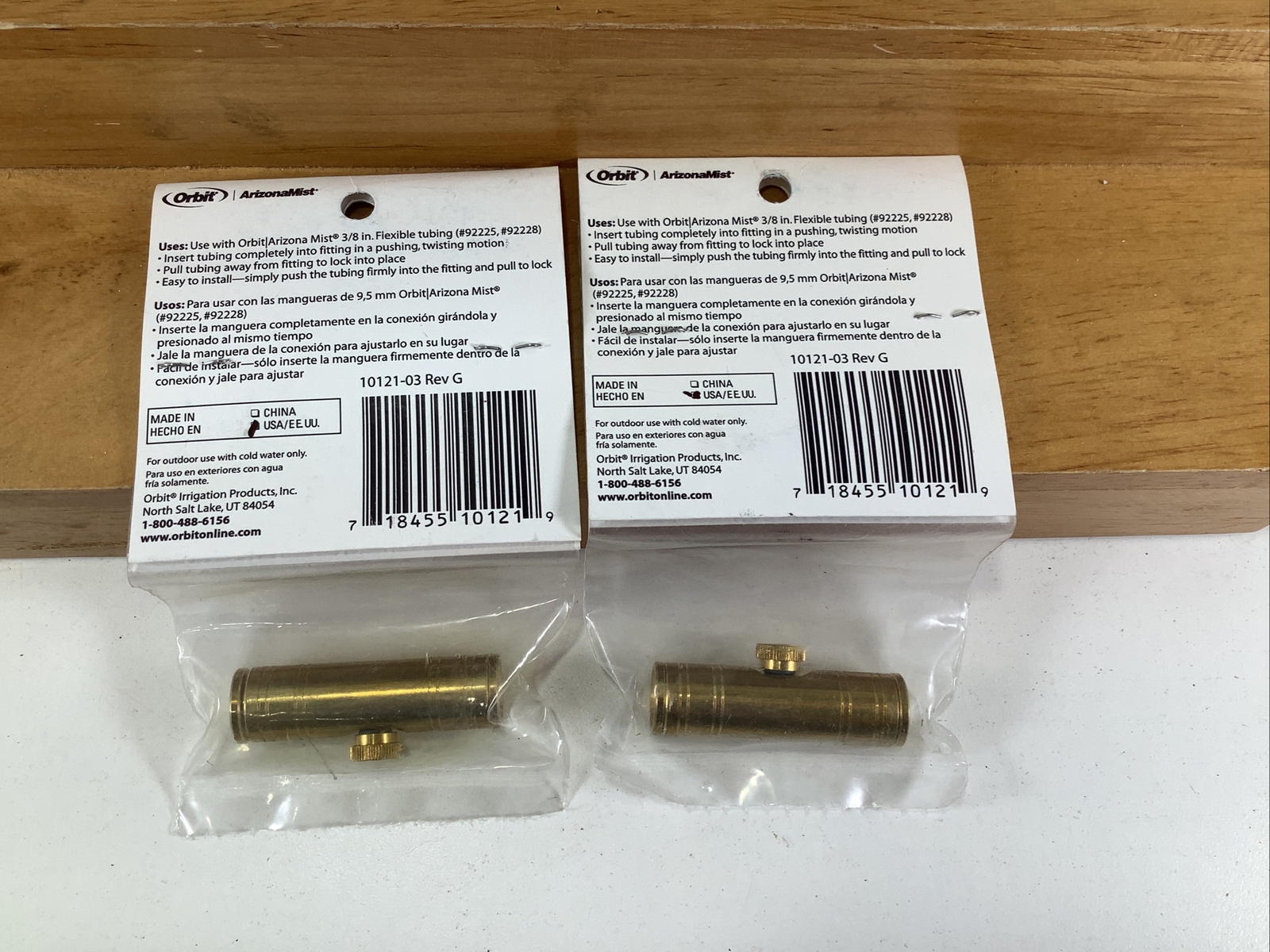 2X Orbit OUTDOOR MIST #10121W Brass Slip Lok Fitting with Mist Nozzle
