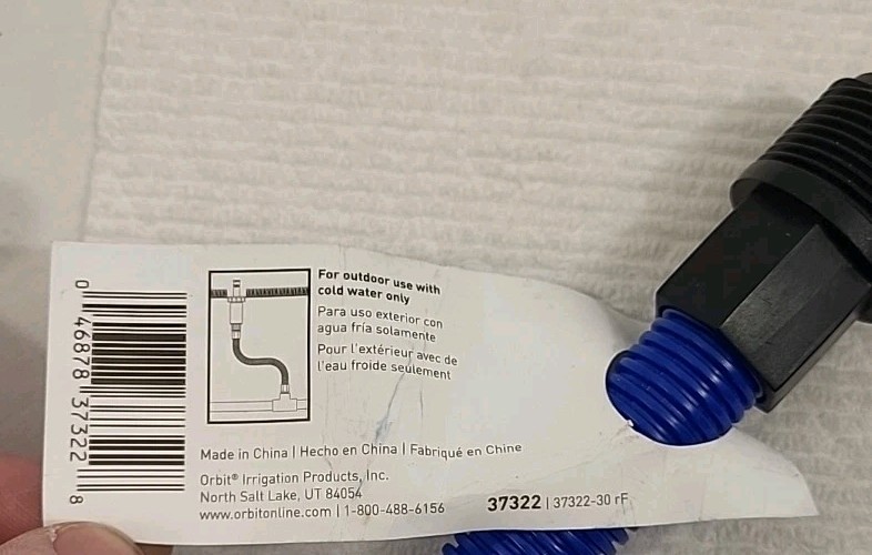 ORBIT 1/2″ X 3/4″MNPT male connection 18″ flex riser