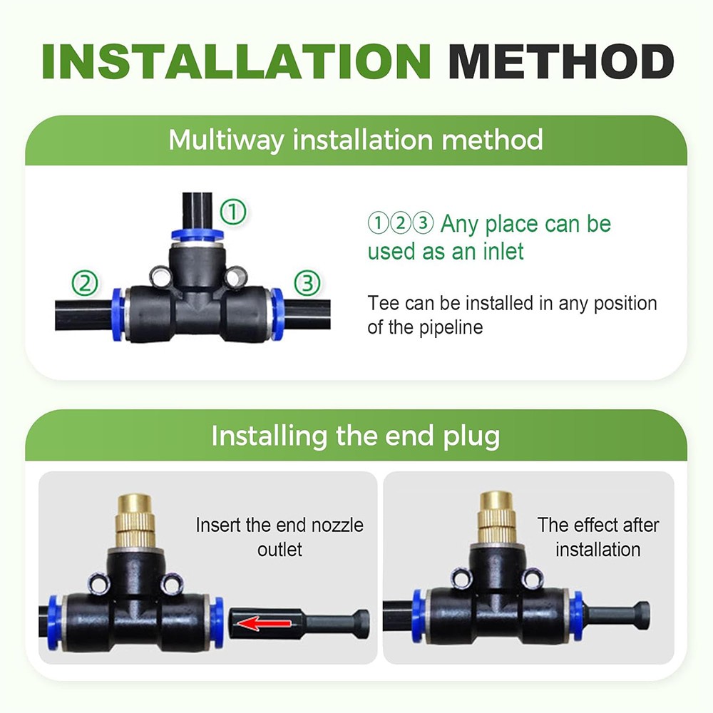 100ft Adjustable Drip Irrigation Kit Automatic Garden Watering System 360° Drip