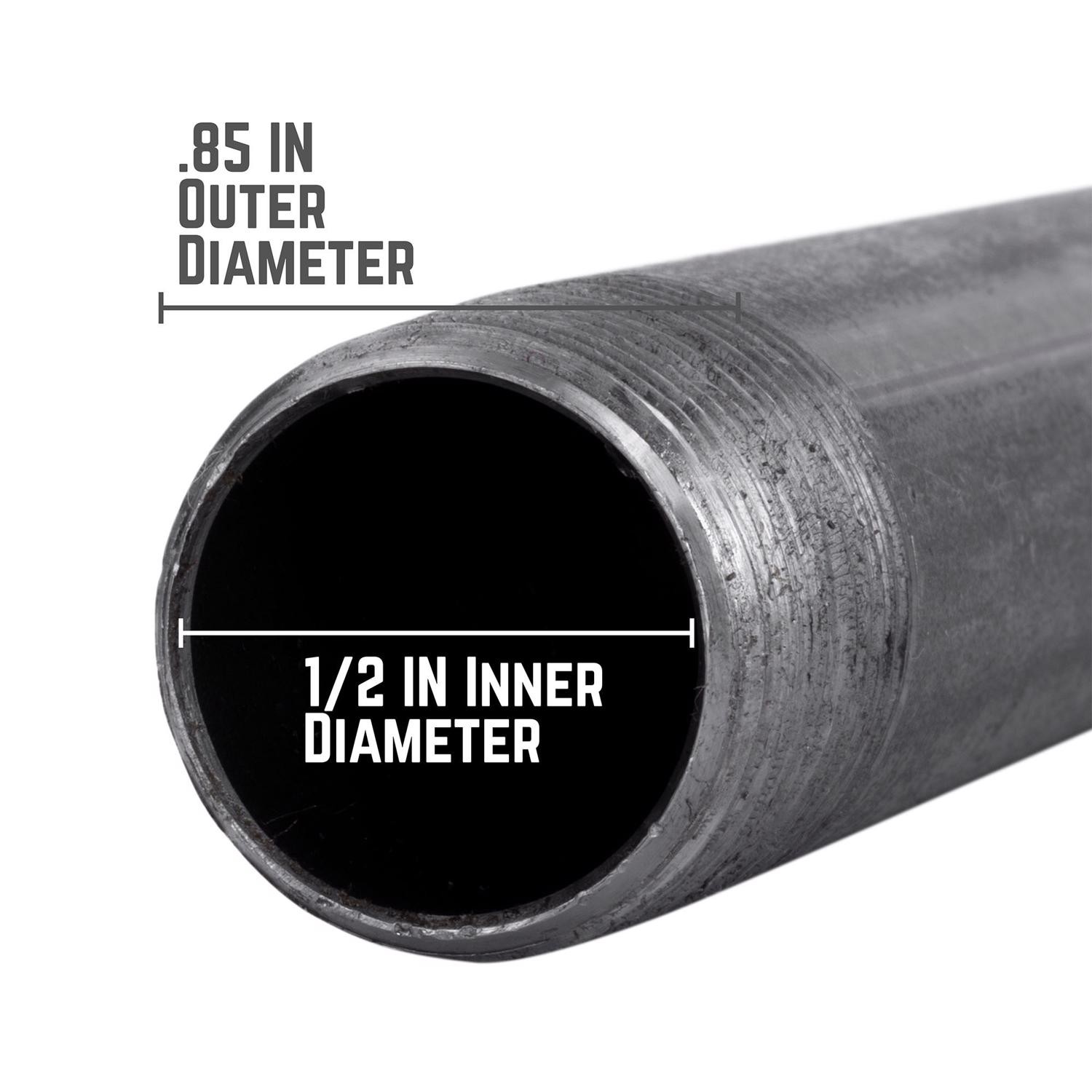 BK Products 583-100AH Galvanized Black Steel Nipple 1/2 MPT x 10 in.