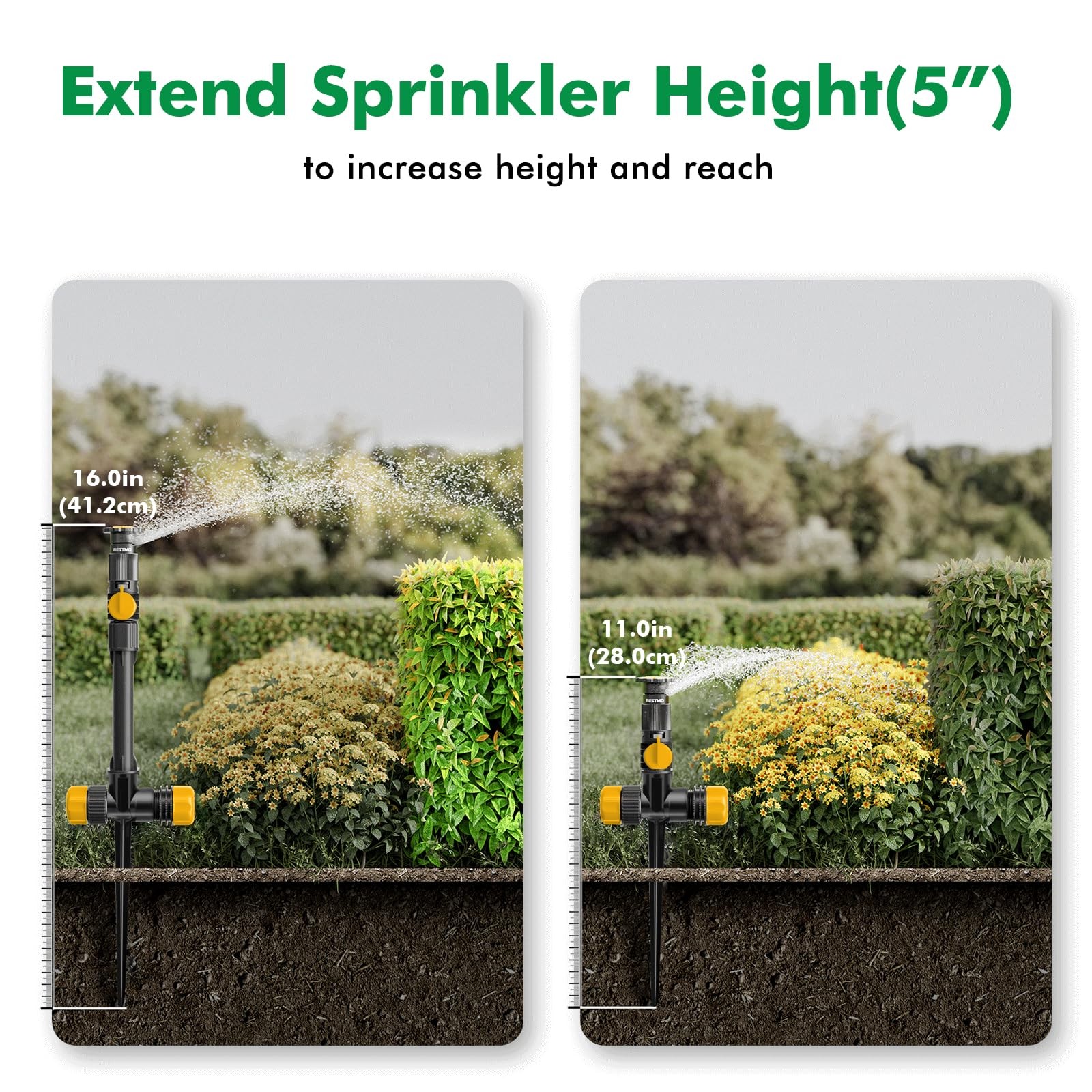 Flexible Sprinkler System with Metal Spike Base, Above Ground DIY Irrigation …