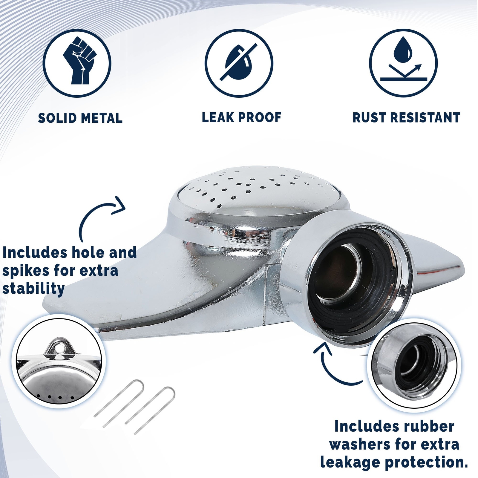 Morvat Metal Garden Sprinkler with Gentle Water Flow Up to 30 FT, 2 Pack