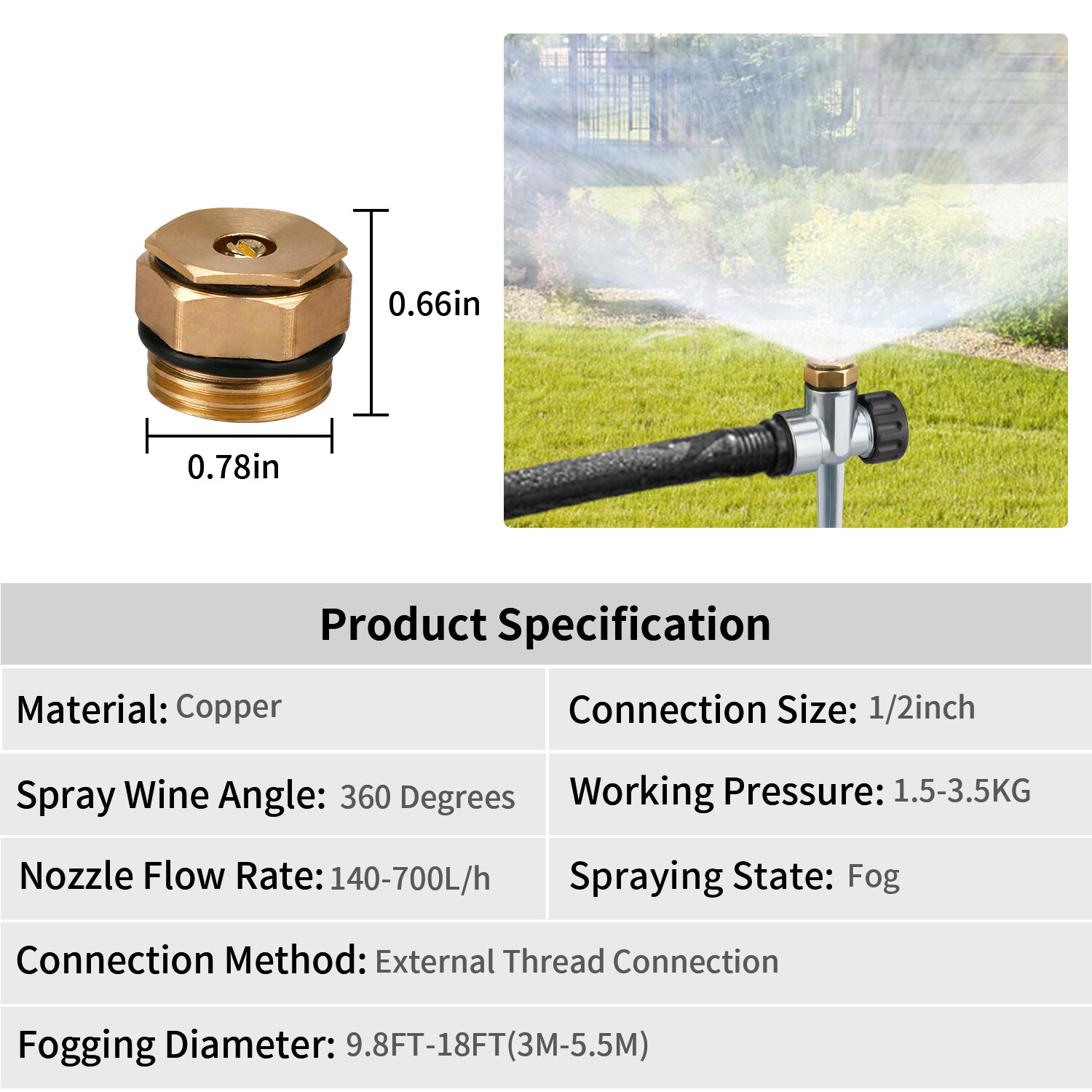 Garden Lawn Brass Water Sprinkler Water Hose Connect Faucet Head Adapter