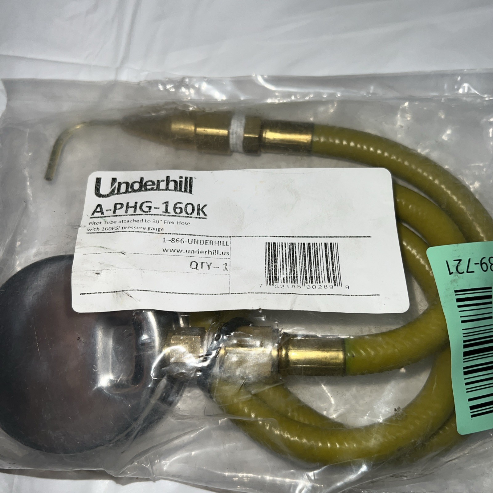 Headchecker 160 PSI Water Pressure Gauge with Pitot Tube & 30″ Flex Hose