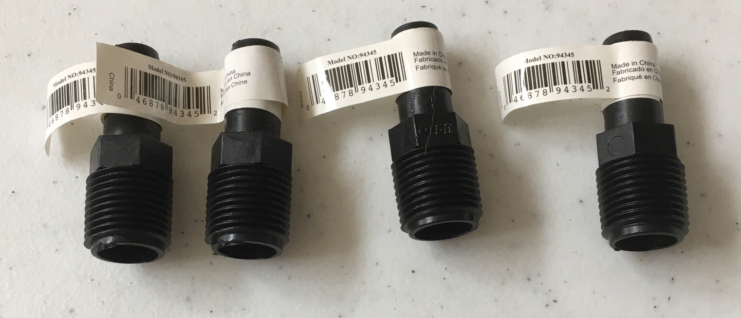 [4 Pack] ORBIT Riser Flex Pipe Adapters #94345 1/2” Barb X 1/2” MNPT