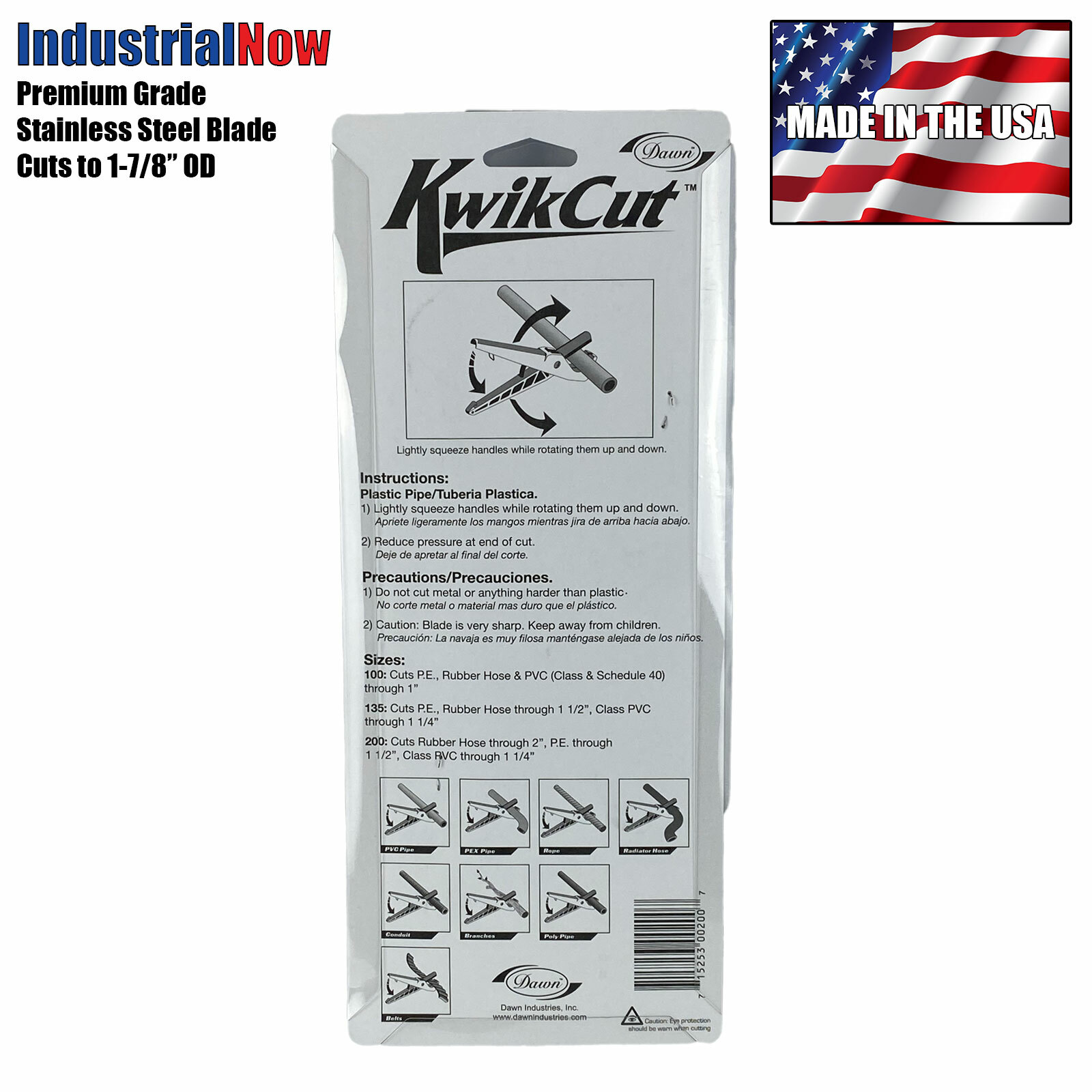 Dawn Industries – SS200 Kwikcut, 1-7/8 OD Multi-Purpose Hose Cutter SEE VIDEO