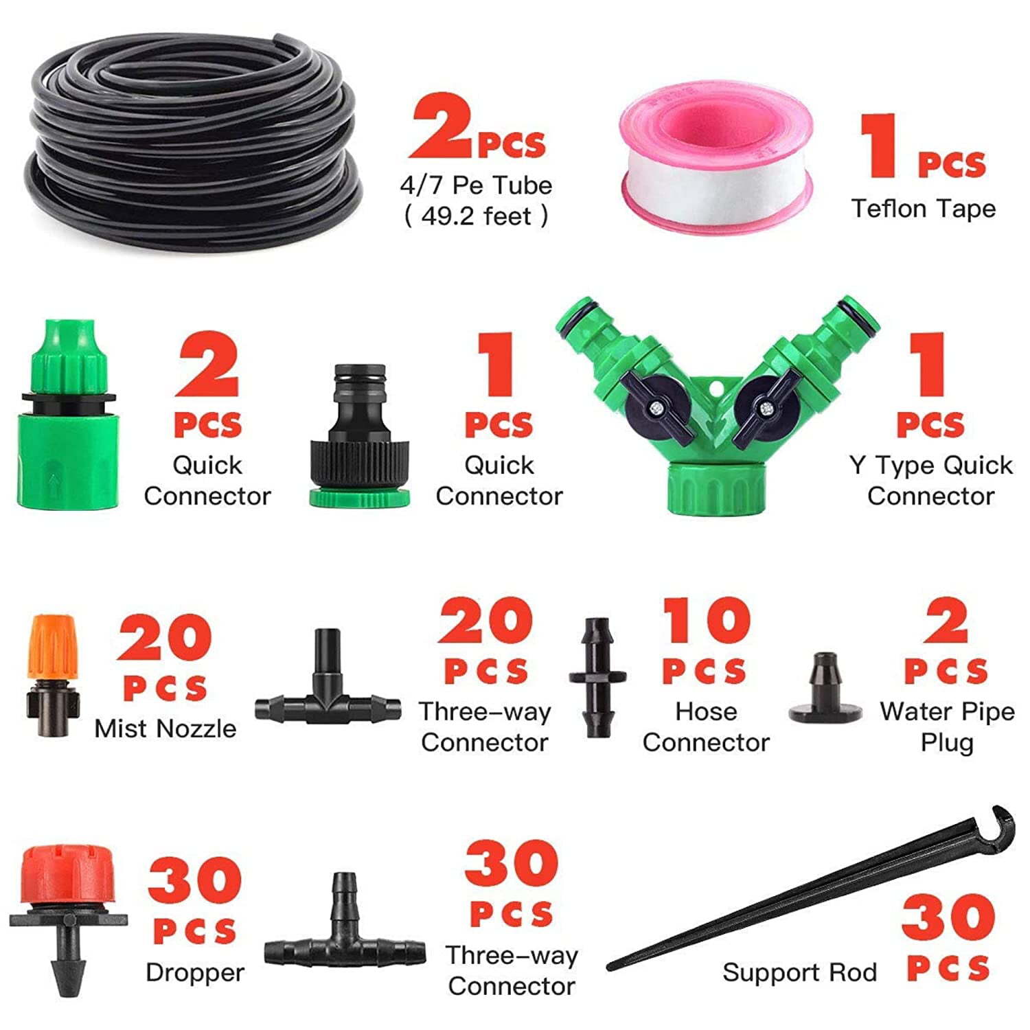 100ft Drip Irrigation System Plant Timer Self Garden Watering Hose Spray Kit USA