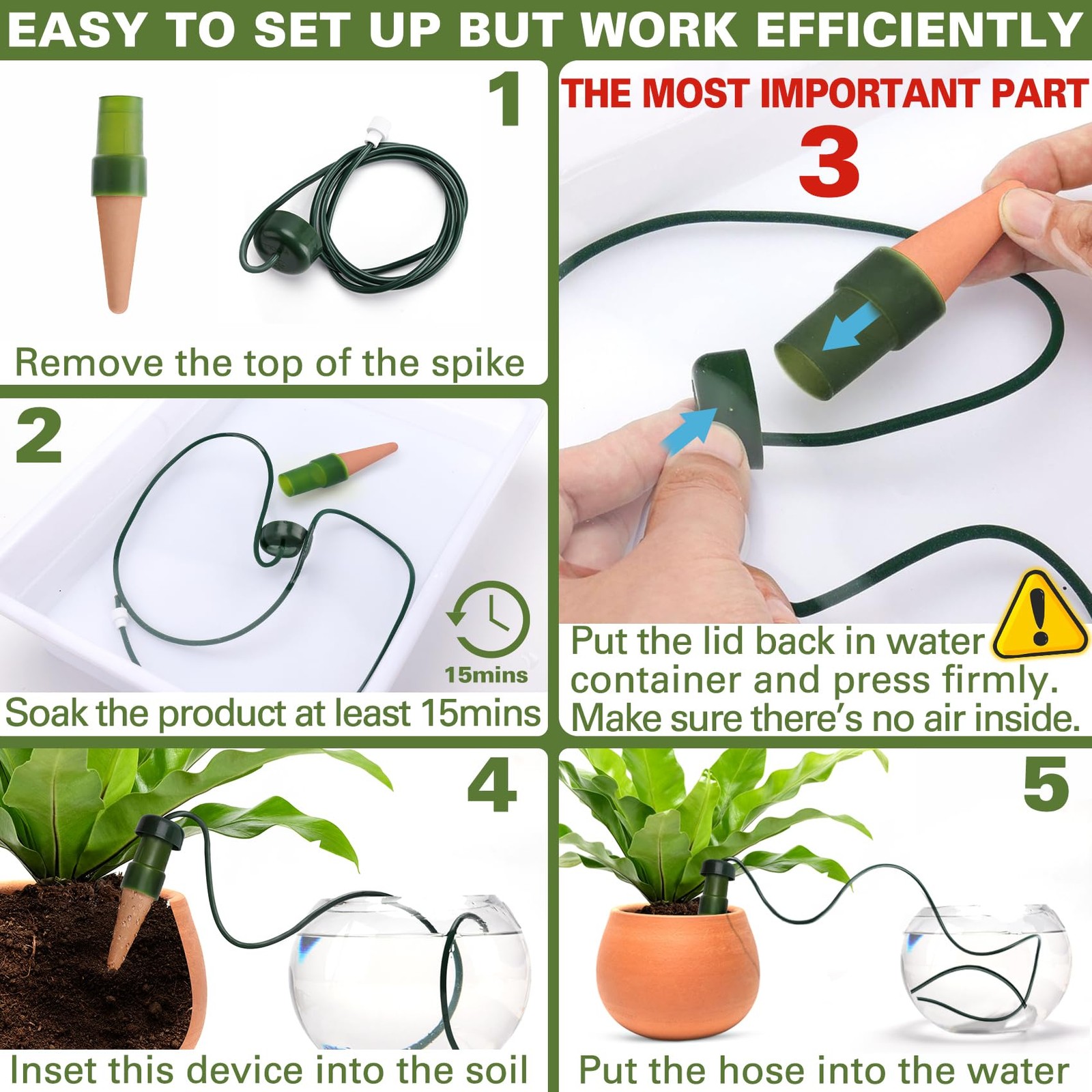 Plant Self-Watering Stakes Automatic Plant Dripper Watering Spikes for Indoor…