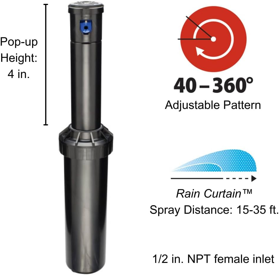 Rain Bird CP350012PK Professional Grade Rotor with Rain Curtain Nozzle Set, 40°