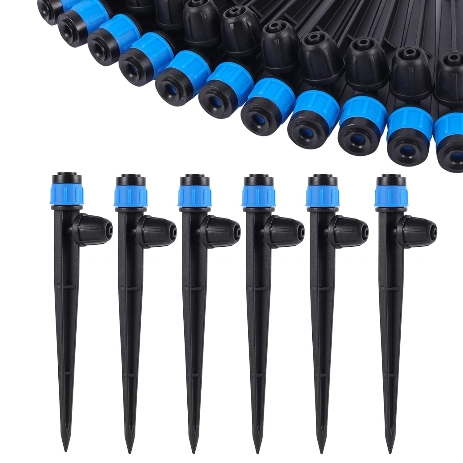 50PCS Adjustable Drip Irrigation Emitters 1/4″ Watering Drippers Set