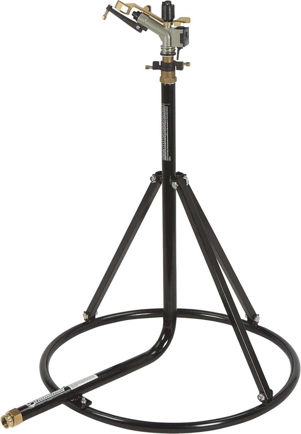 Strongway Tripod Sprinkler with round Base – 1In. Head with 3 Nozzles, 120-Ft. D