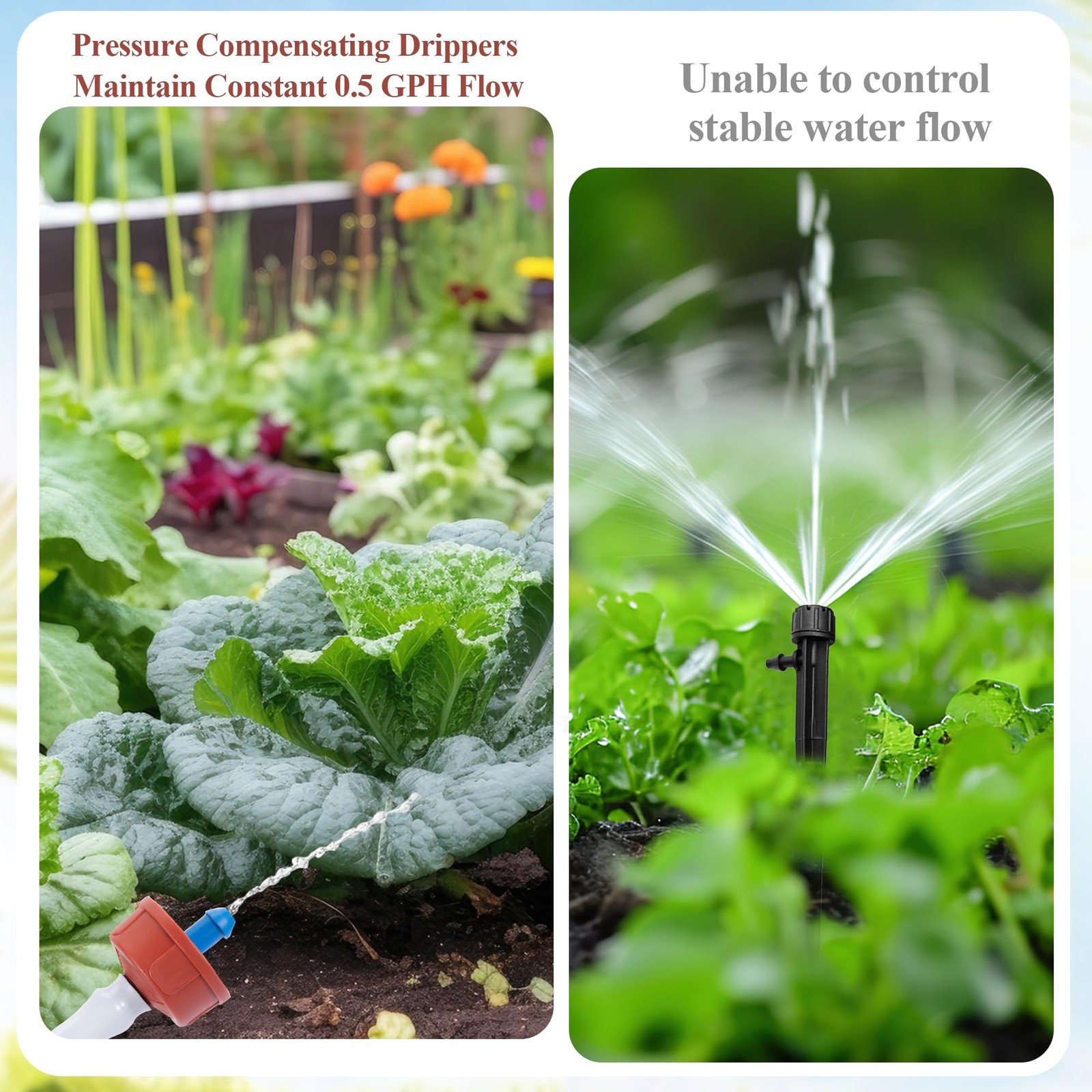 200Pcs 0.5 GPH Pressure Compensating Irrigation Spot Drippers,Constant Flow B…