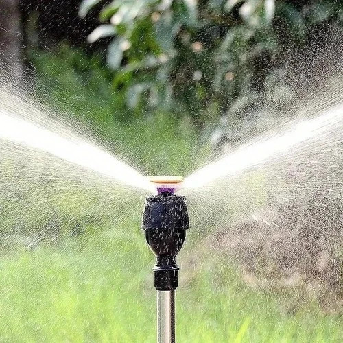 360° Rotary Garden Sprinkler Tripod Telescopic Irigation Lawn Watering Head Set