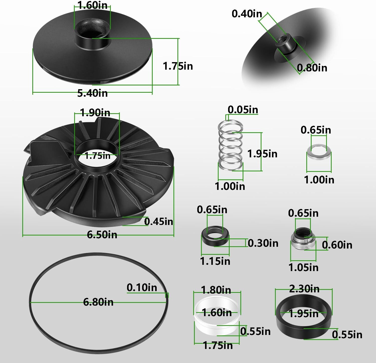 For Star HSP20P1/UTP20P1, 2 HP Lawn Sprinkler Irrigation Pump Repair Kit 023705