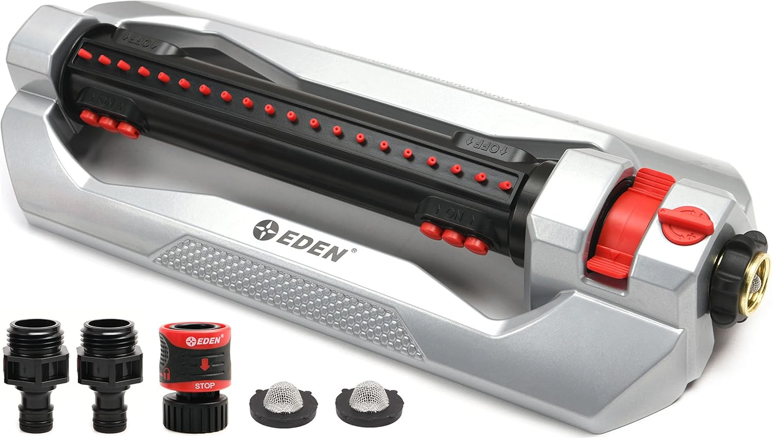Heavy Duty Turbo Oscillating Sprinkler 4900 Sq Ft 20 Nozzle Aluminum Base – US