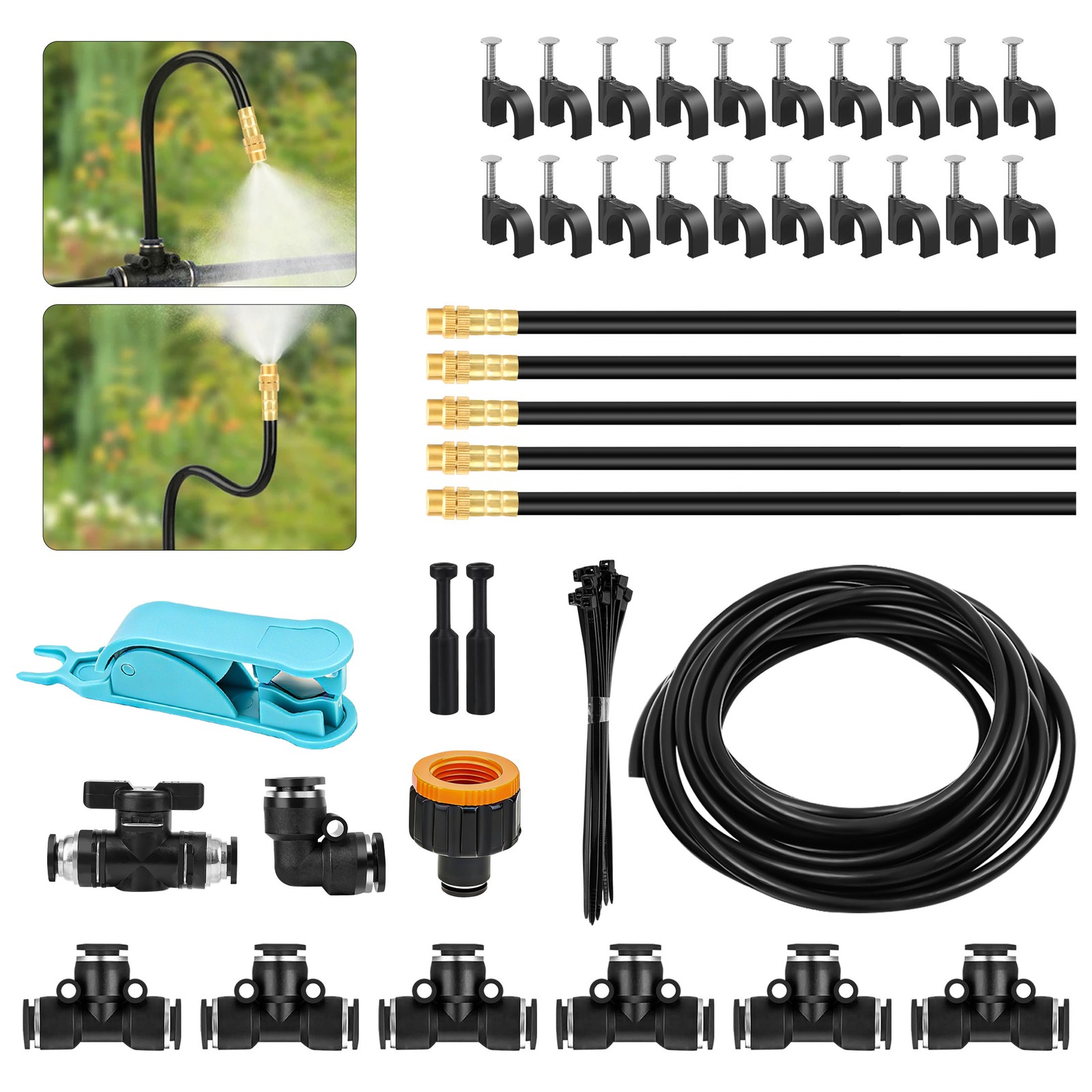 5M DIY Garden Drip Irrigation System Kit Adjustable Watering Sprayer for Plants