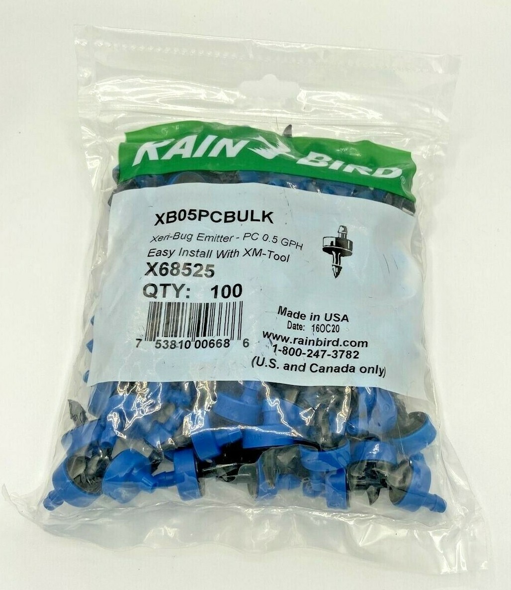 Rain Bird Drip Line Micro Irrigation Drip Emitter – 100 pc Bag 0.5, 1, 2 GPH Pro