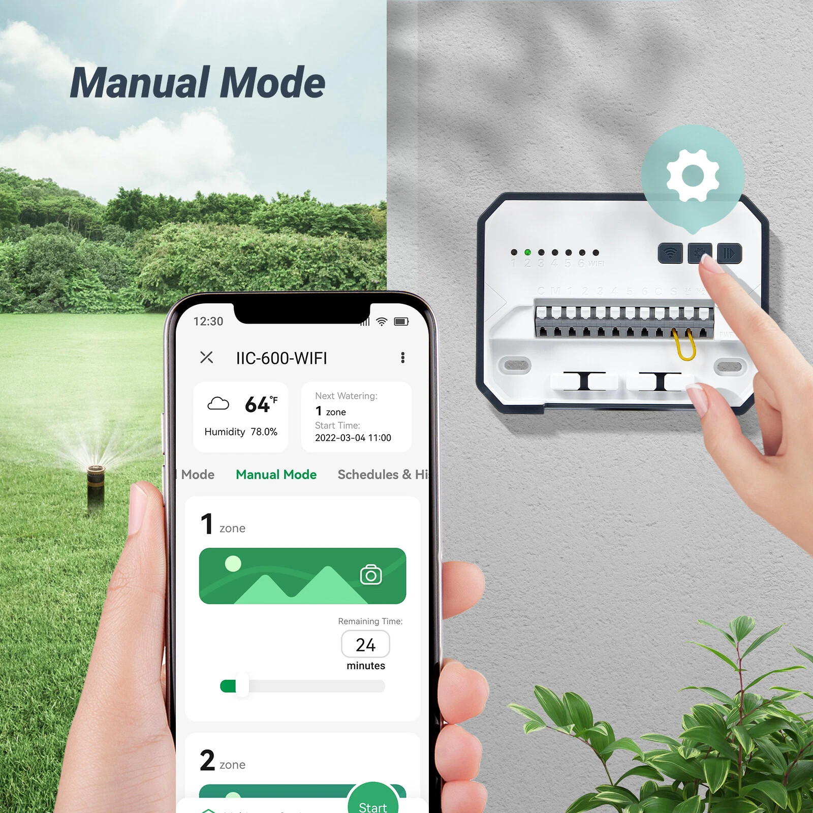4/8 Zone Lawn Sprinkler Controller Outdoor Irrigation Systems WiFi App Control
