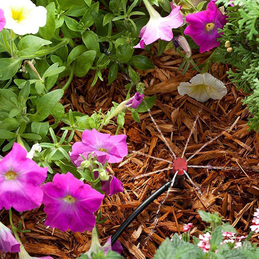 50PCS Adjustable Drip Irrigation Emitters 360° Garden Water Drippers