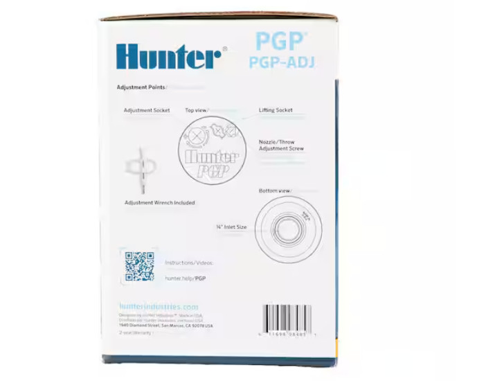 Irrigation Hunter PGP ADJ Rotor Sprinkler Heads – 4 Pack w Tool & Nozzles 3/4″
