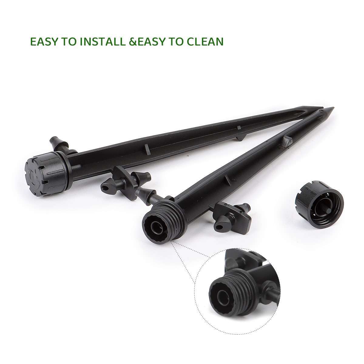 50/100x Adjustable Water Flow Irrigation Drippers Stake Emitter Drip System 360°