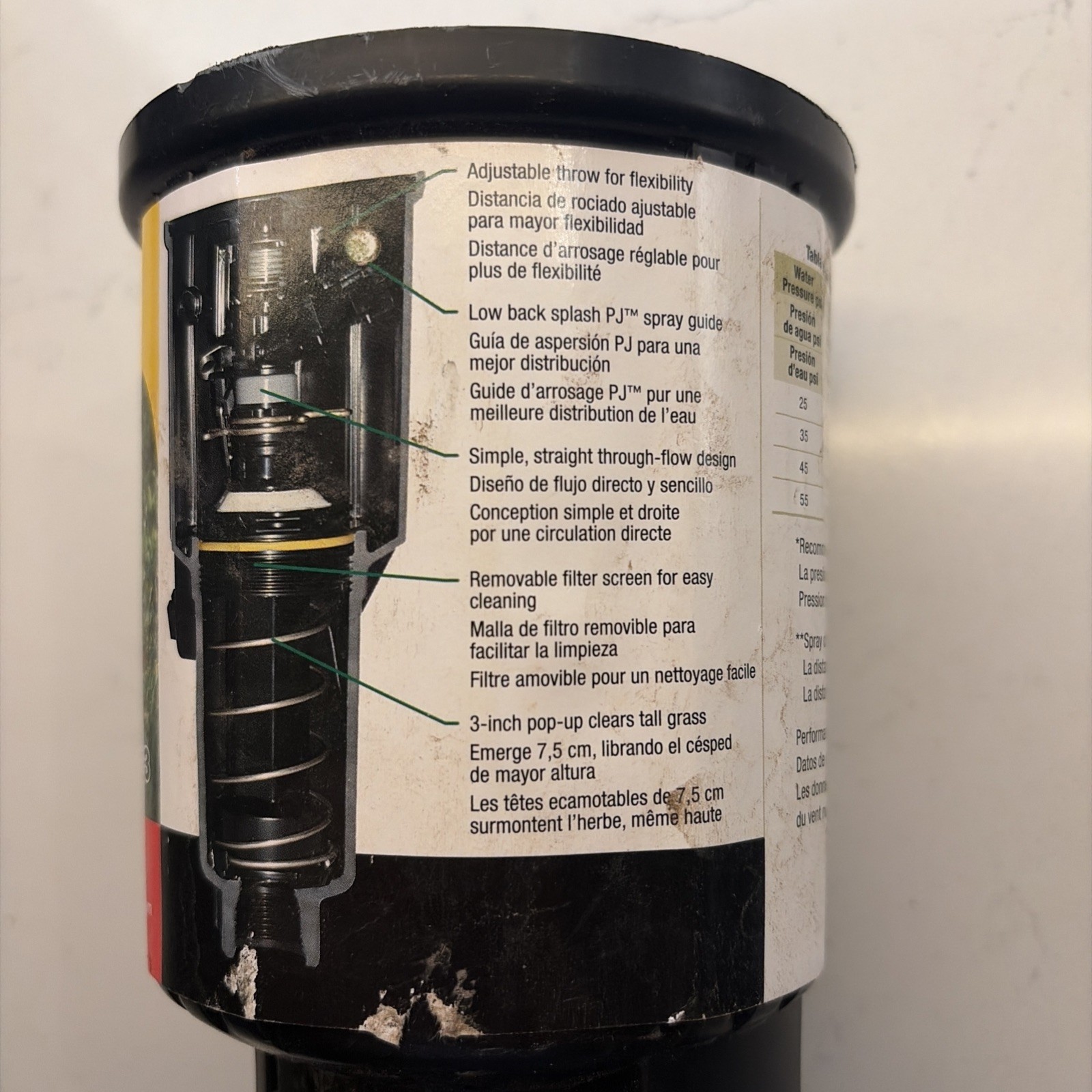 Rain Bird LG-3 Mini-Paw Impact 3″ Pop-Up Adjustable Circle Sprinkler Head-Combo
