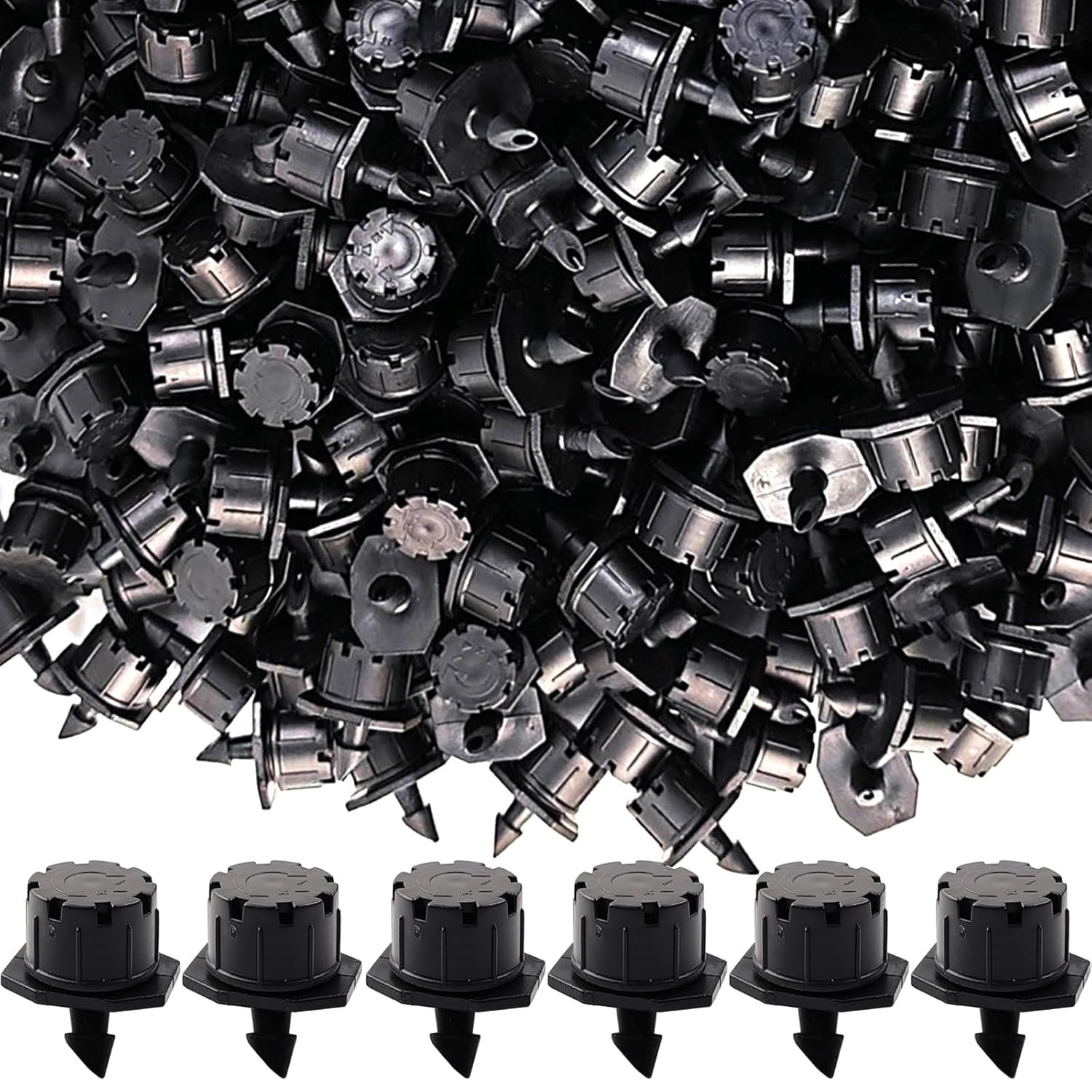 200PCS Adjustable Irrigation Drippers Sprinklers 1/4 Inch Emitter Dripper Micro
