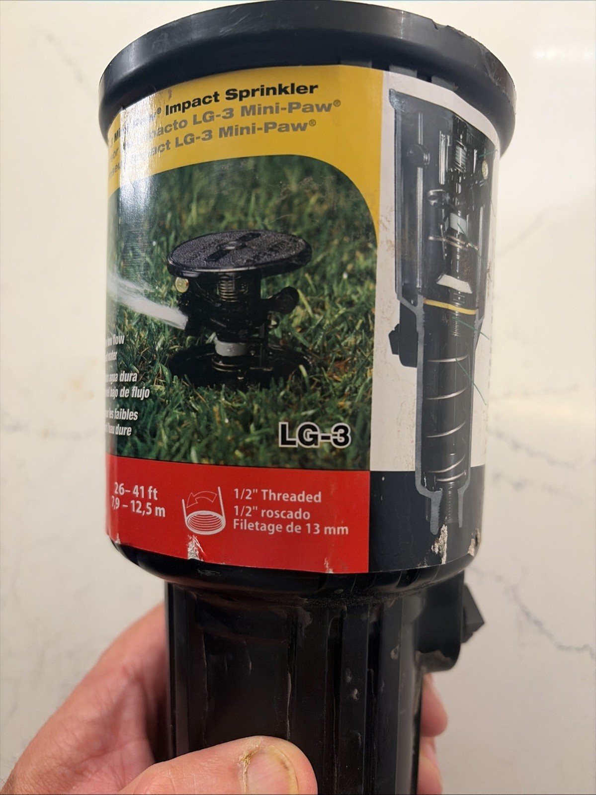 Rain Bird LG-3 Mini-Paw Impact 3″ Pop-Up Adjustable Circle Sprinkler Head-Combo