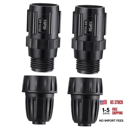 4 Pcs Drip Irrigation Pressure Regulator Faucet Adapter Kit, 2 Pcs 4.0 15 PSI