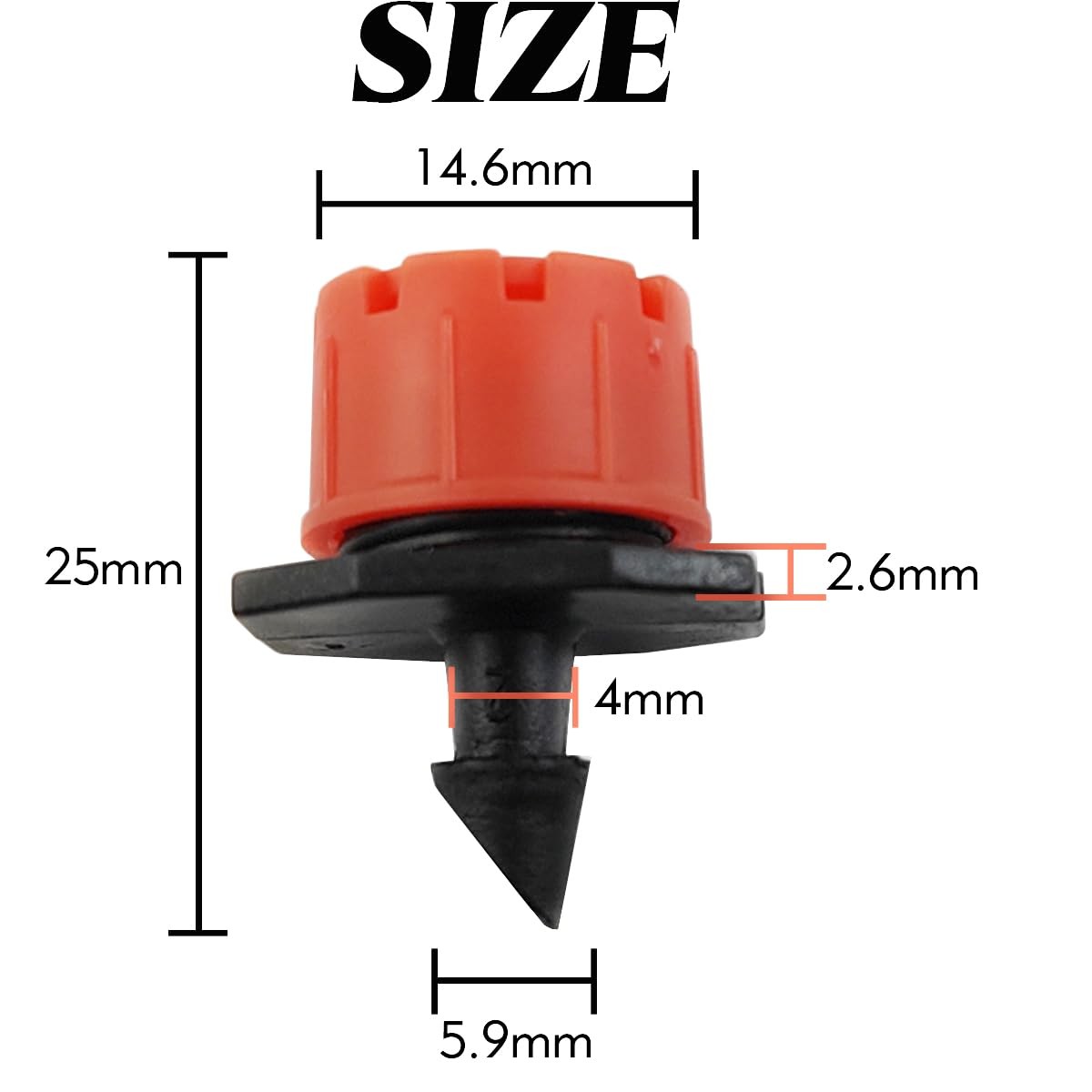 150PCS Adjustable Irrigation Drippers Sprinklers 1/4 Inch Emitter Dripper
