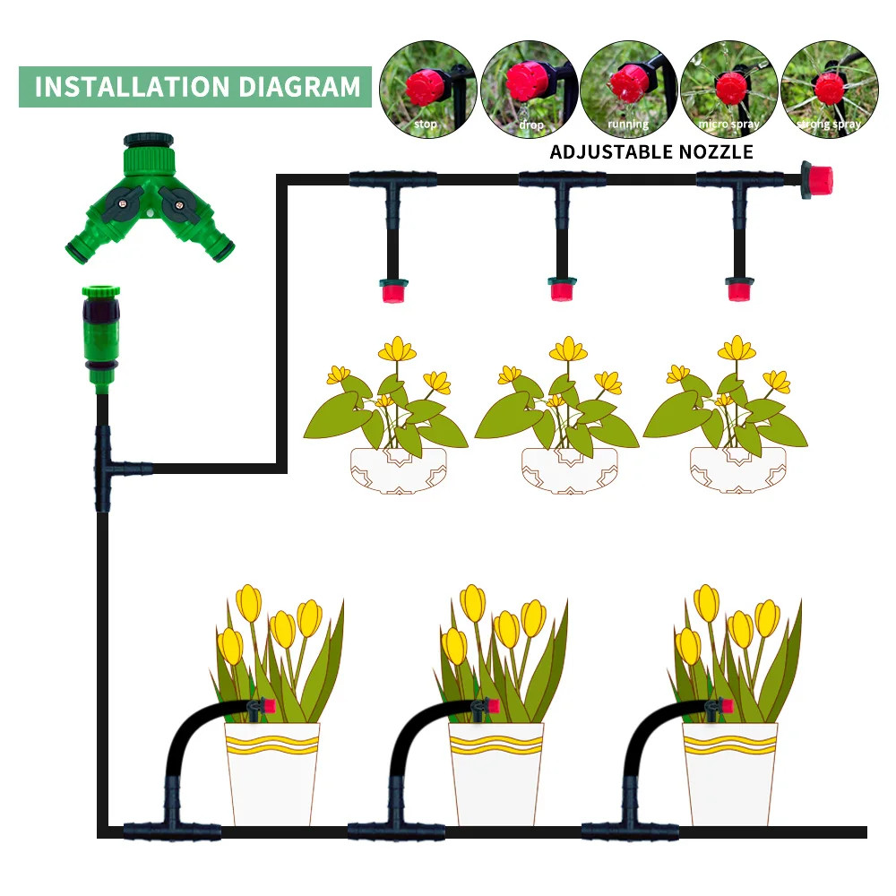 OASIS 50M-5M DIY Drip Irrigation System Automatic Watering Garden Hose Micro Dri