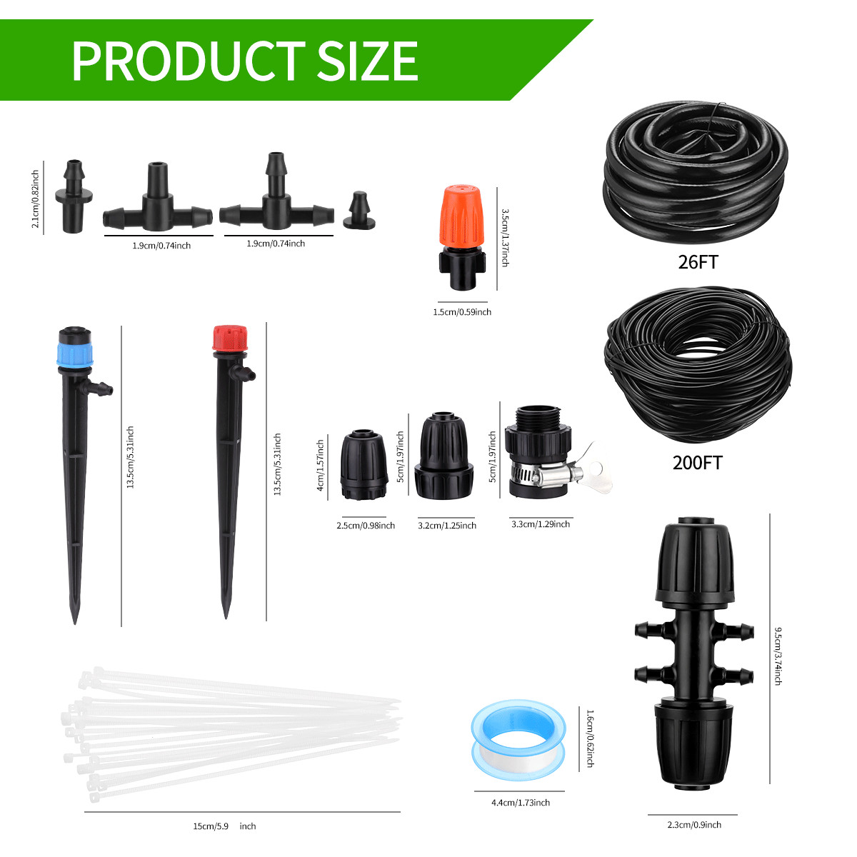 Drip Irrigation System Garden Plant Self Watering Hose Micro Sprinkler Kit