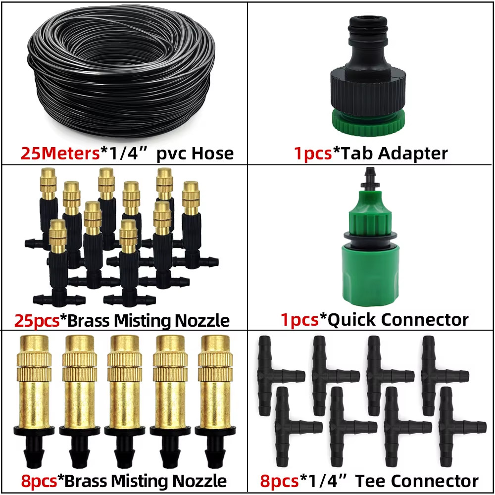 5M-30M Outdoor Misting Cooling System Garden Irrigation Watering 1/4” Brass Ato
