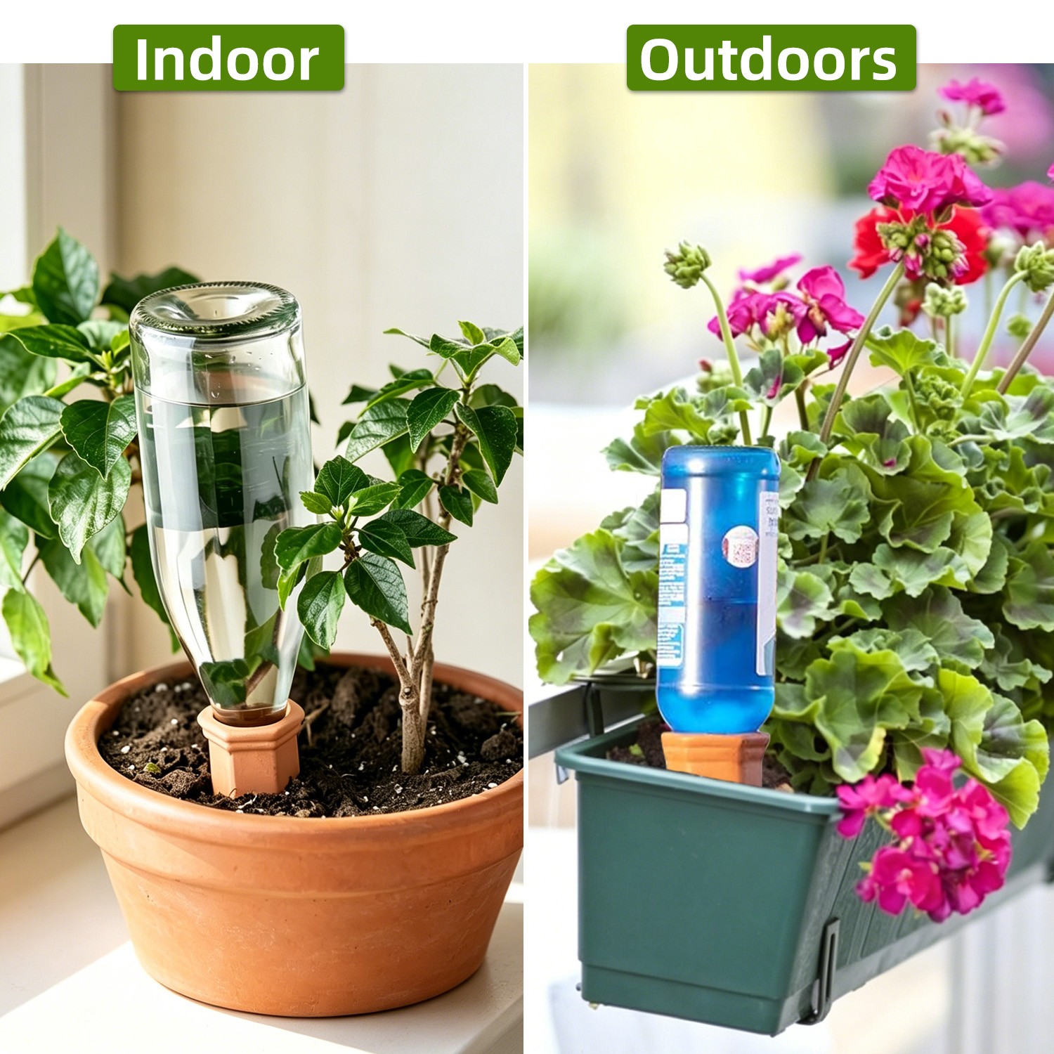Red Ceramic Automatic Plant Waterer,Self-Watering Spike for Vacation&Lazy Garden