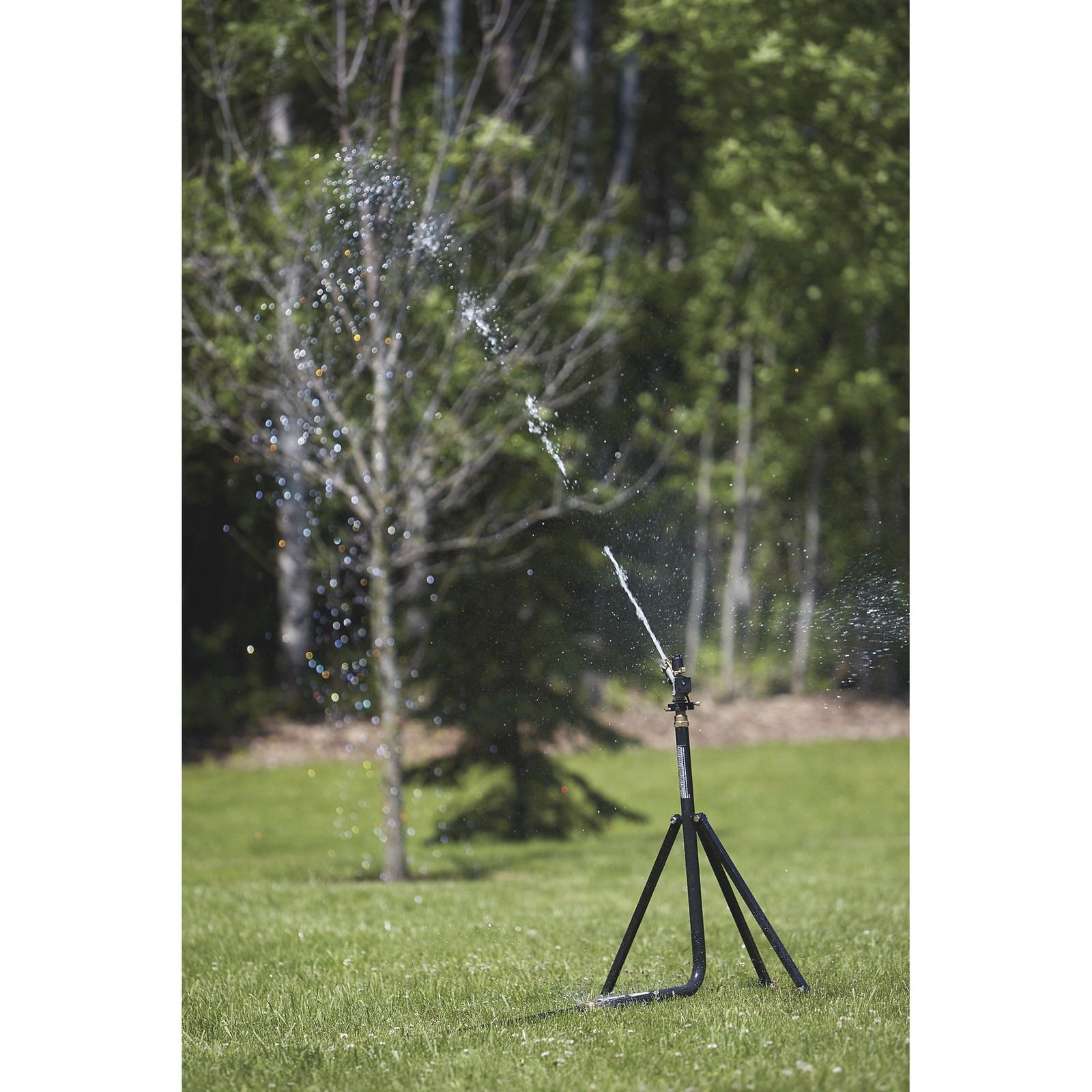 Strongway Tripod Sprinkler with Round Base, 1in. Head with 3 Nozzles, 120ft.
