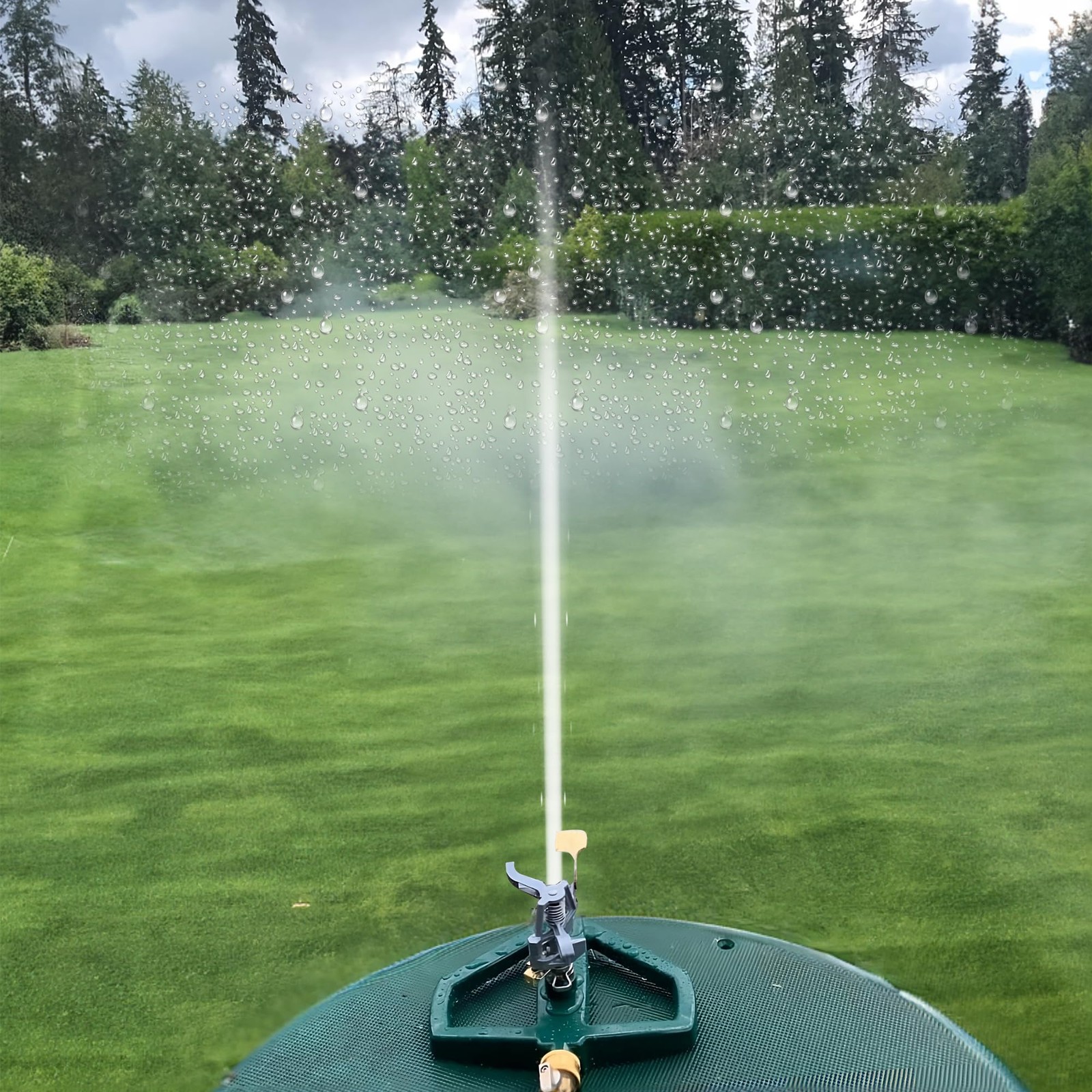 Pulsating Impact Sprinkler, Heavy Duty Zinc Sprinkler with Metal Base for Large