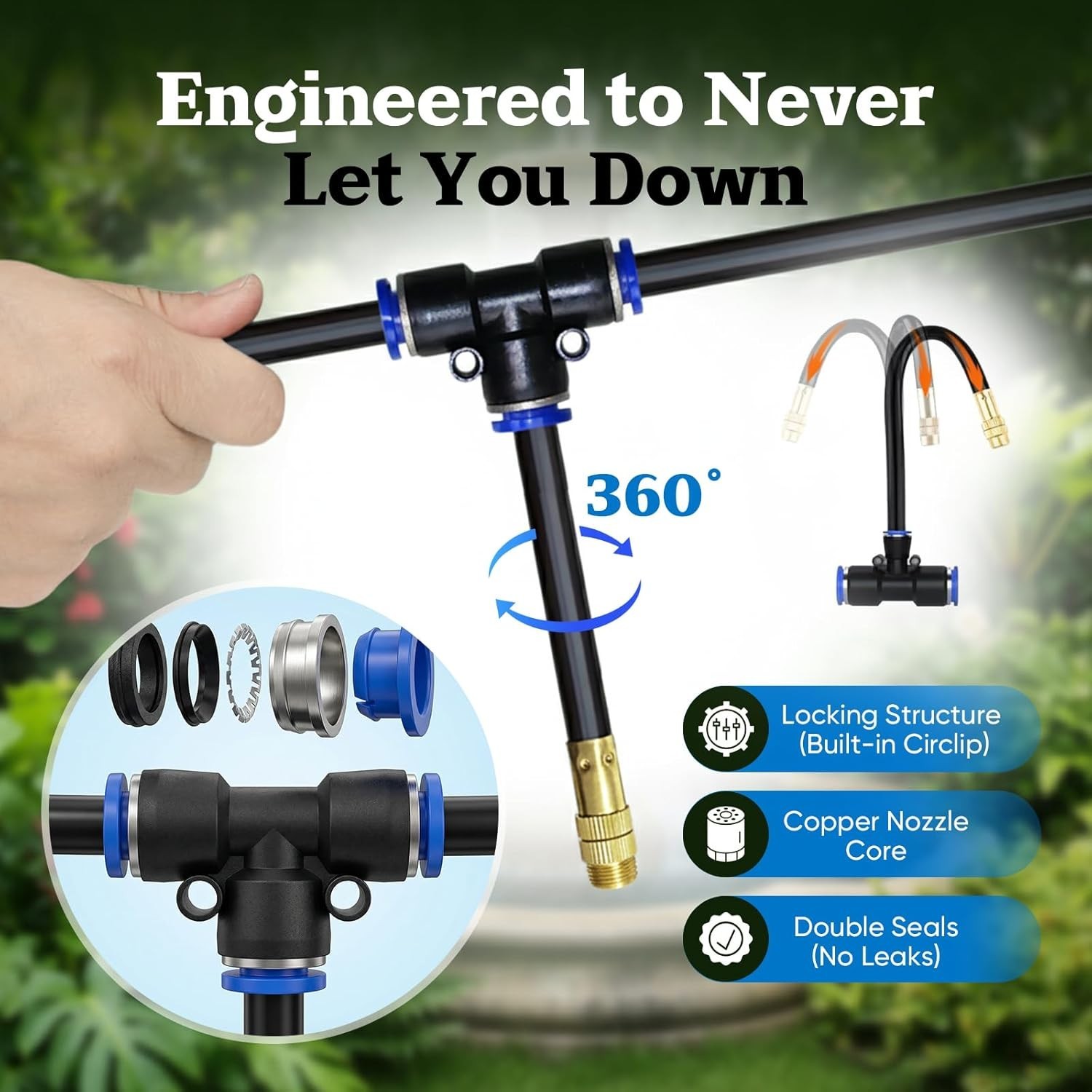 100ft Automatic Garden Drip Irrigation Kit 1/4″ Atomizing Misting Spray Systems