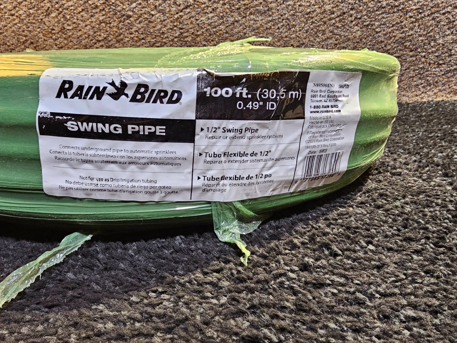 Rain Bird SWGP100 Swing Pipe Flexible Tubing 100ft. for Sprinkler Installation