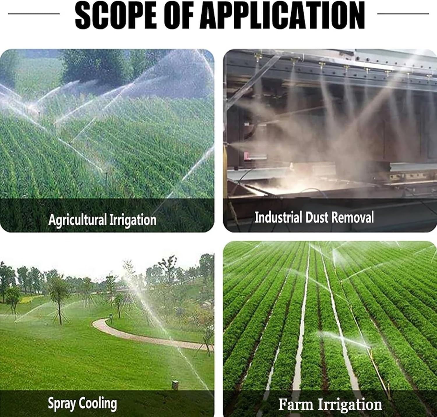 2″ Farm Irrigation Sprinklers, Tripod Sprinkler with Pressure Gauge, 360°Adjusta