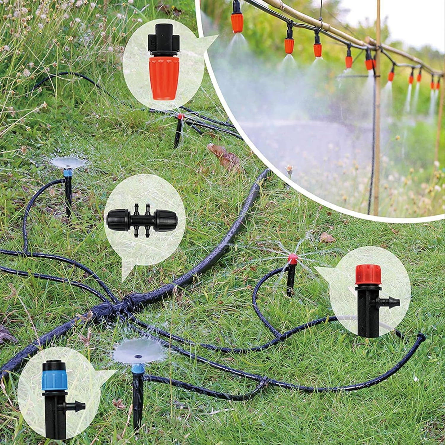256FT Automatic Drip Irrigation System Kit,Automatic Garden Watering Misting Sys