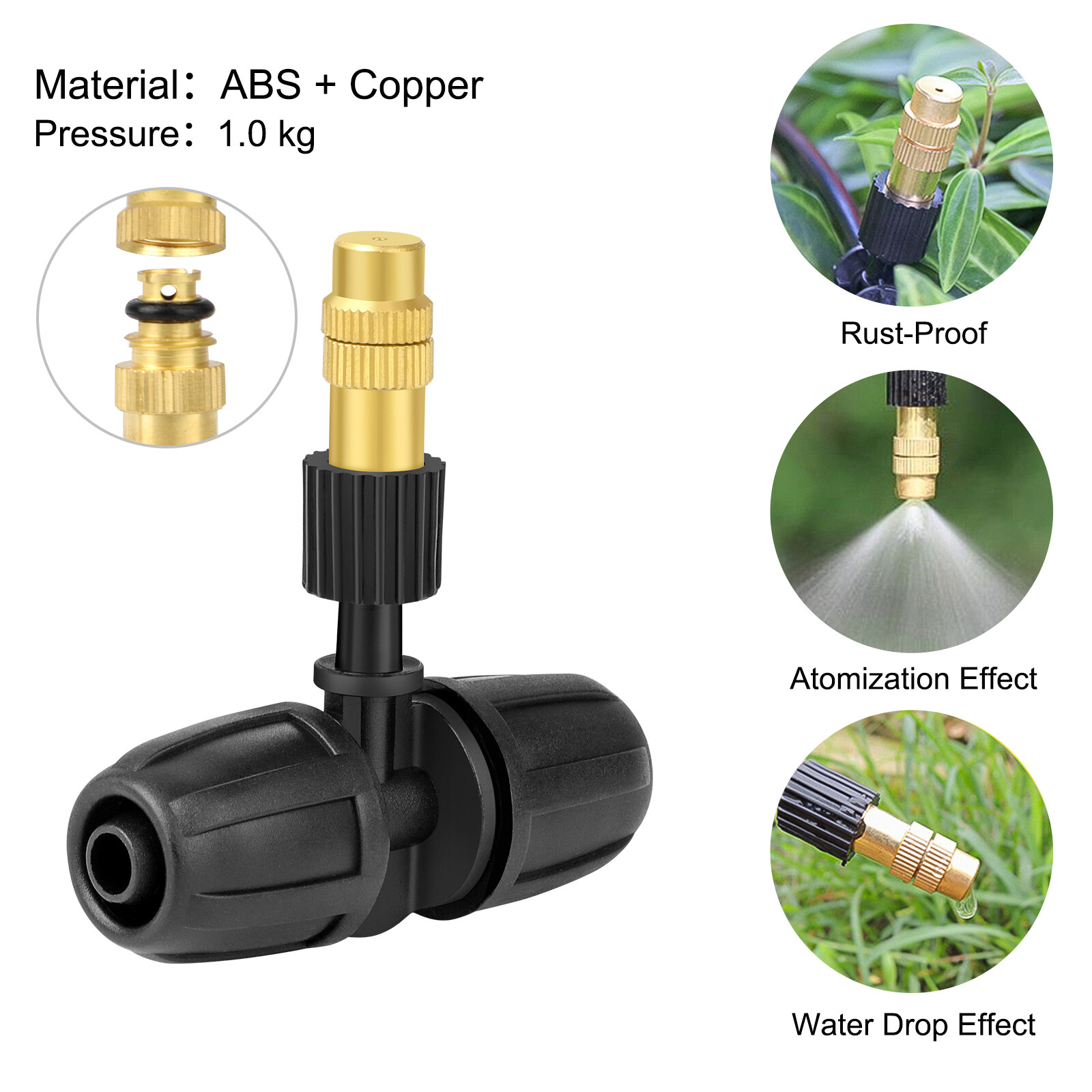 20pcs Outdoor Patio Water Mister Mist Nozzles Misting Cooling System Fan Cooler