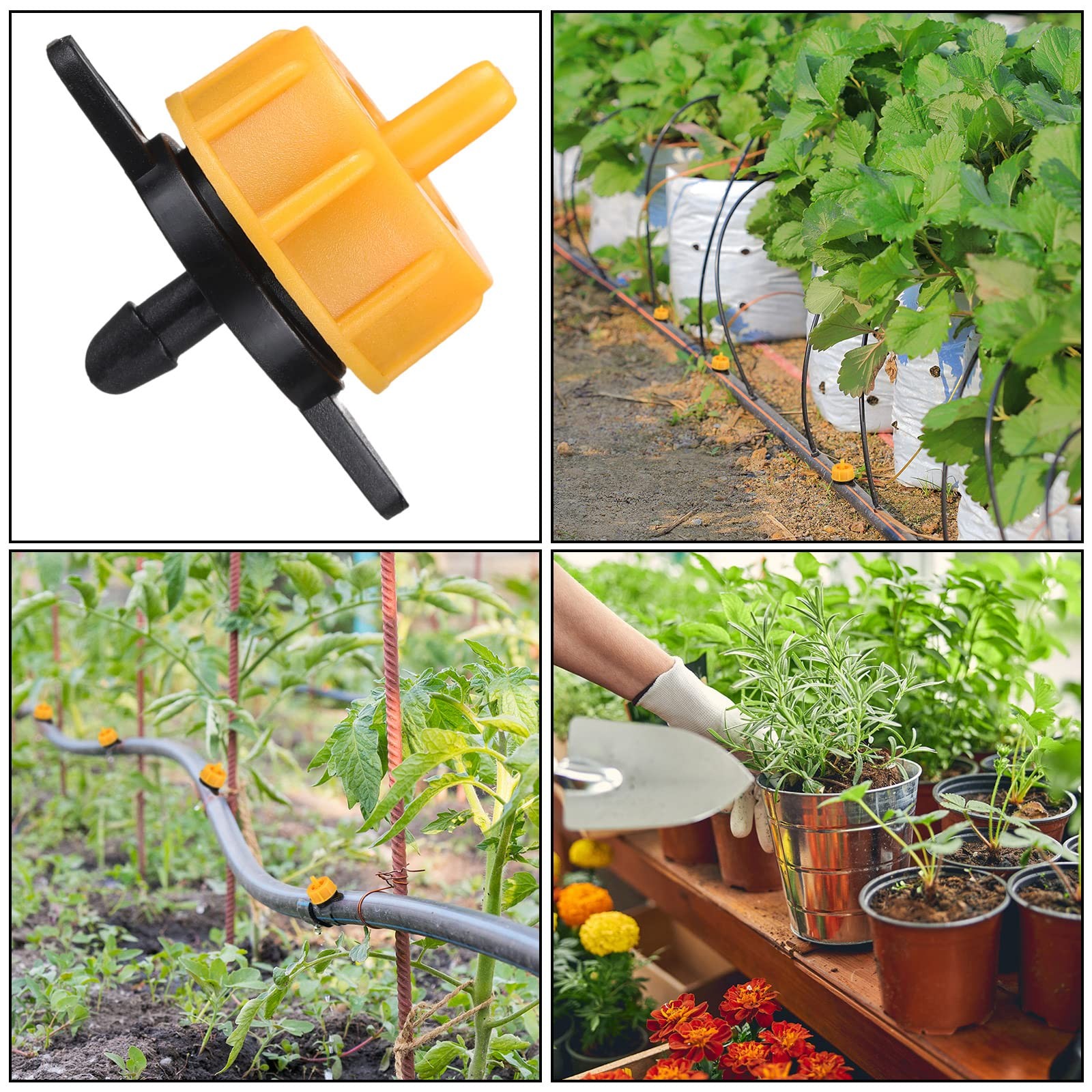 100 Pcs Pressure Compensating Drip Irrigation Emitters for Garden Plants