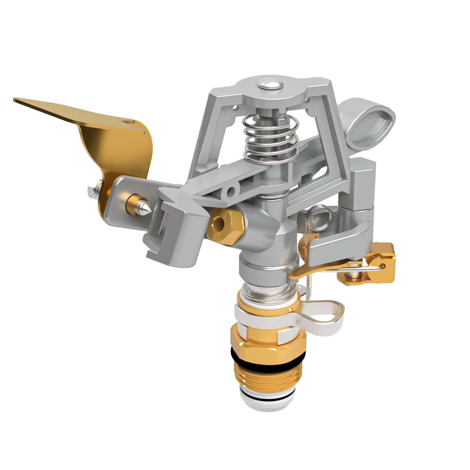 Pulsating Impact Sprinkler, Heavy Duty Zinc Sprinkler with Metal Base for Large