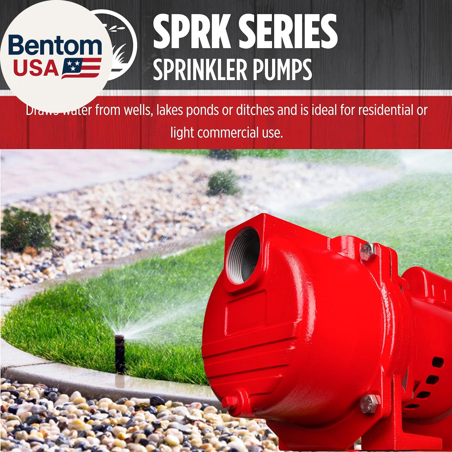 RL-SPRK100 115/230 Volt, 1 HP 63 GPM Cast Iron Sprinkler/Irrigation Pump with Th