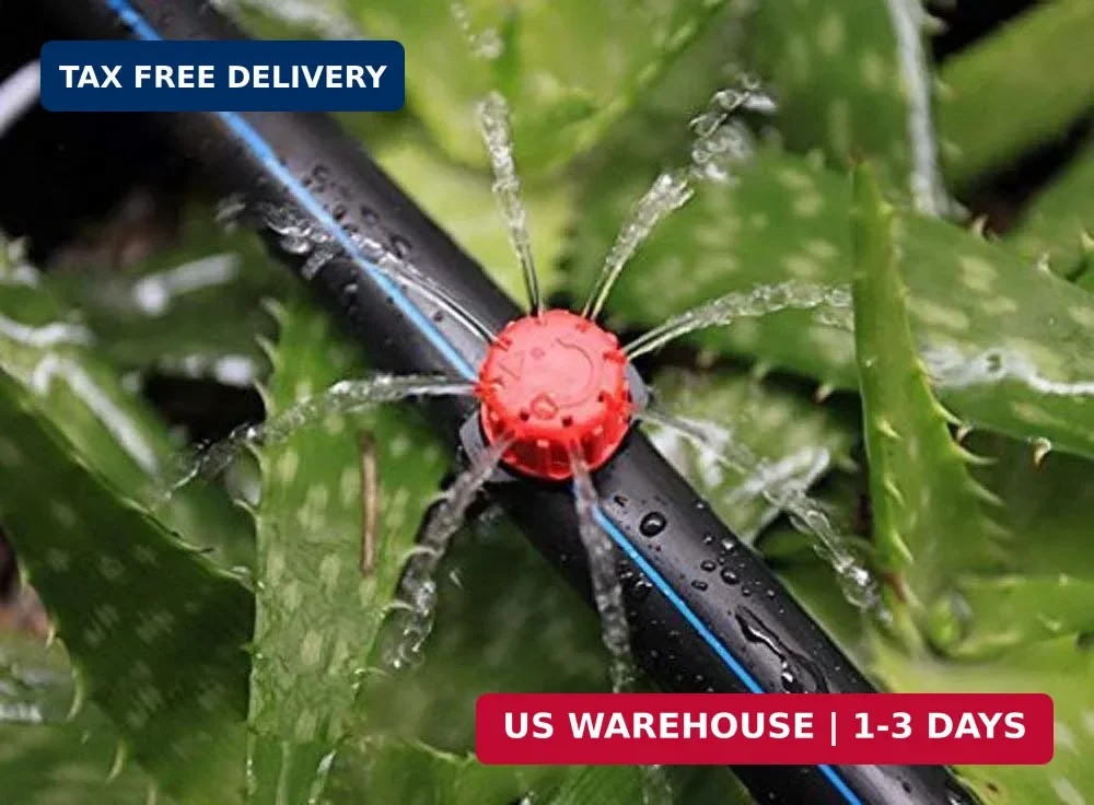 100pcs 360 Degree Adjustable Irrigation Drippers Sprinklers, 1/4 Inch Emitters D