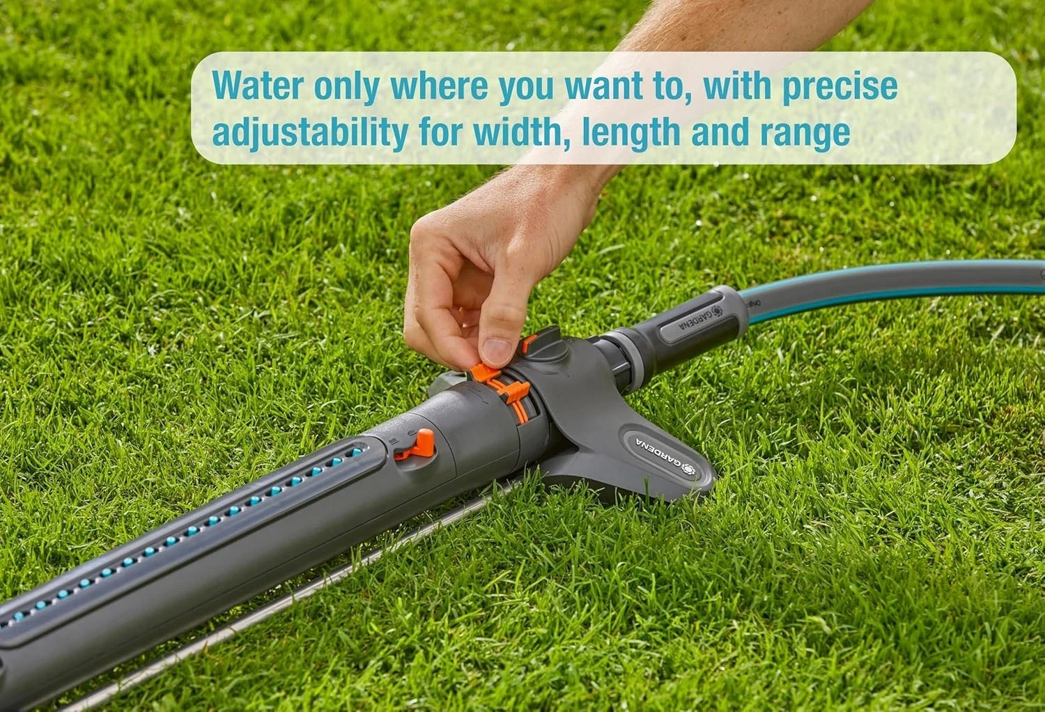 GARDENA 3-Adjustment 3800 Sq. Ft. Aquazoom Oscillating Sprinkler for Even Flow