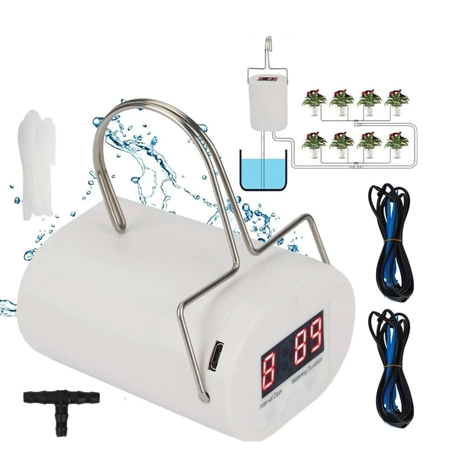 Indoor Automatic Watering Device with 3.7V Li-Battery and Low Battery Indicator