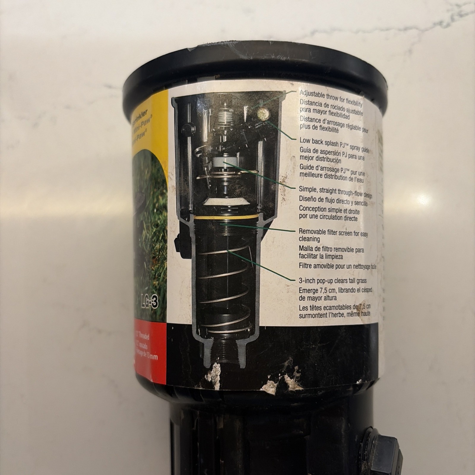 Rain Bird LG-3 Mini-Paw Impact 3″ Pop-Up Adjustable Circle Sprinkler Head-Combo