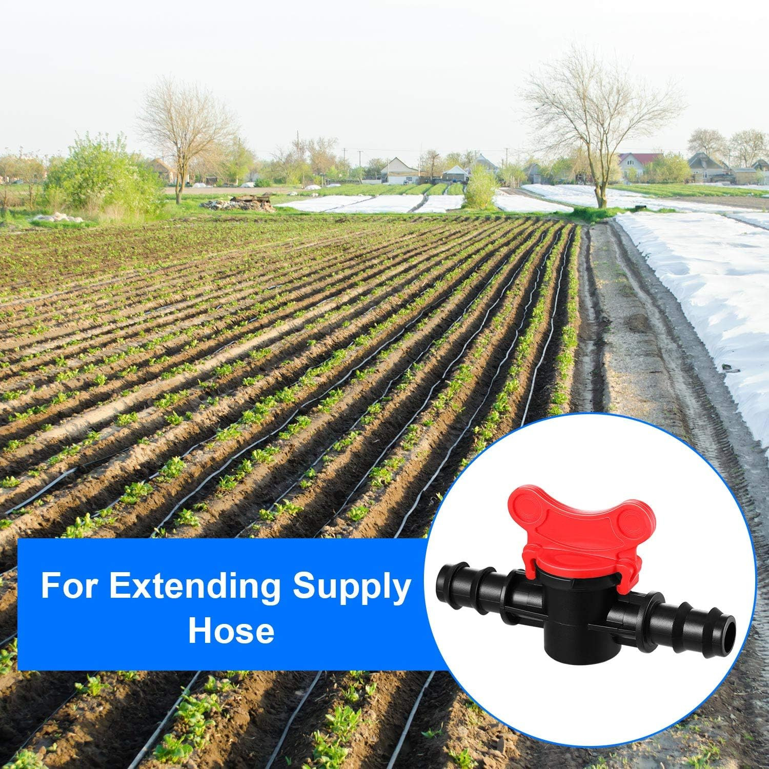 Drip Irrigation Switch Valves – 1/2 Inch Double Male Barbed Valve – Manual Ad…